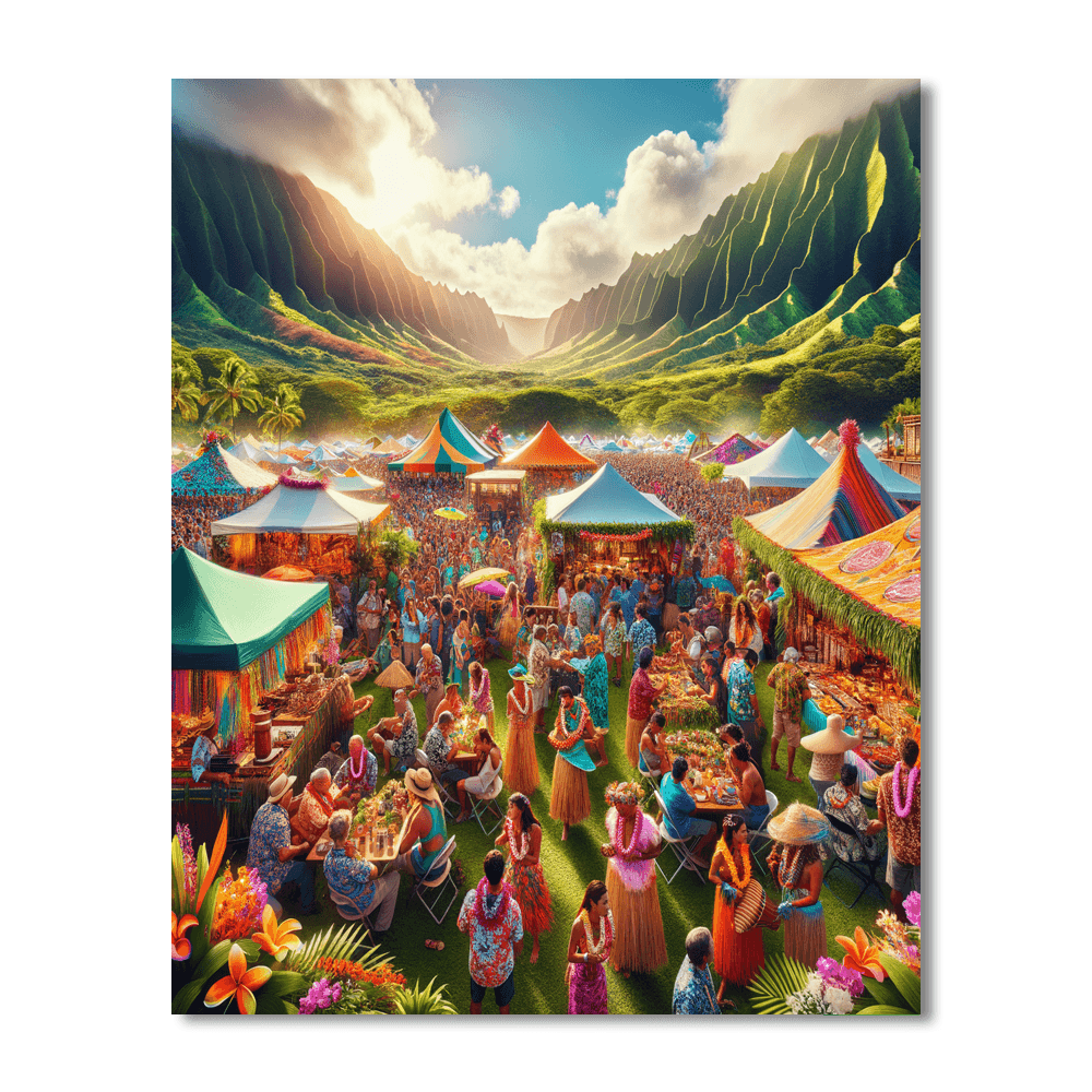 Pahoa Lava Flow Festival - United States Painting By Numbers Kit