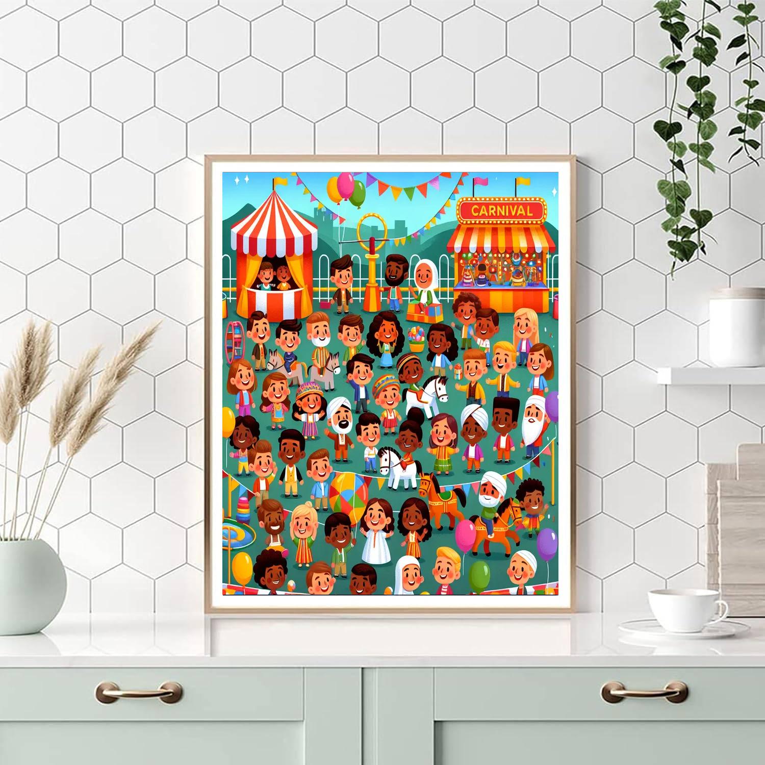 Cheery Carnival Fun Paint By Numbers Art