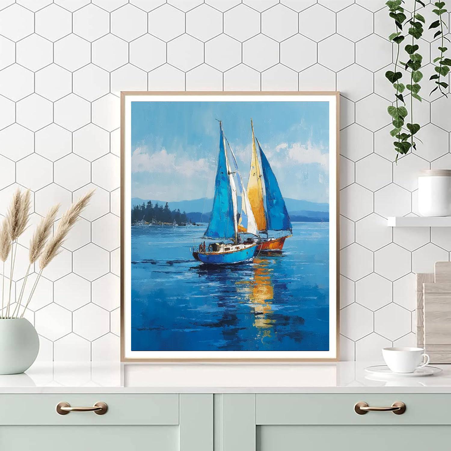 Sailboats And Sunshine Numbered Painting Kits