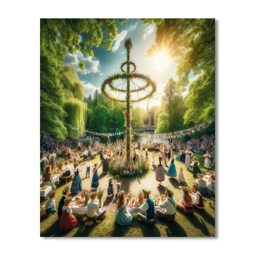 Midsummer Celebrations - Stockholm, Sweden Number Painting