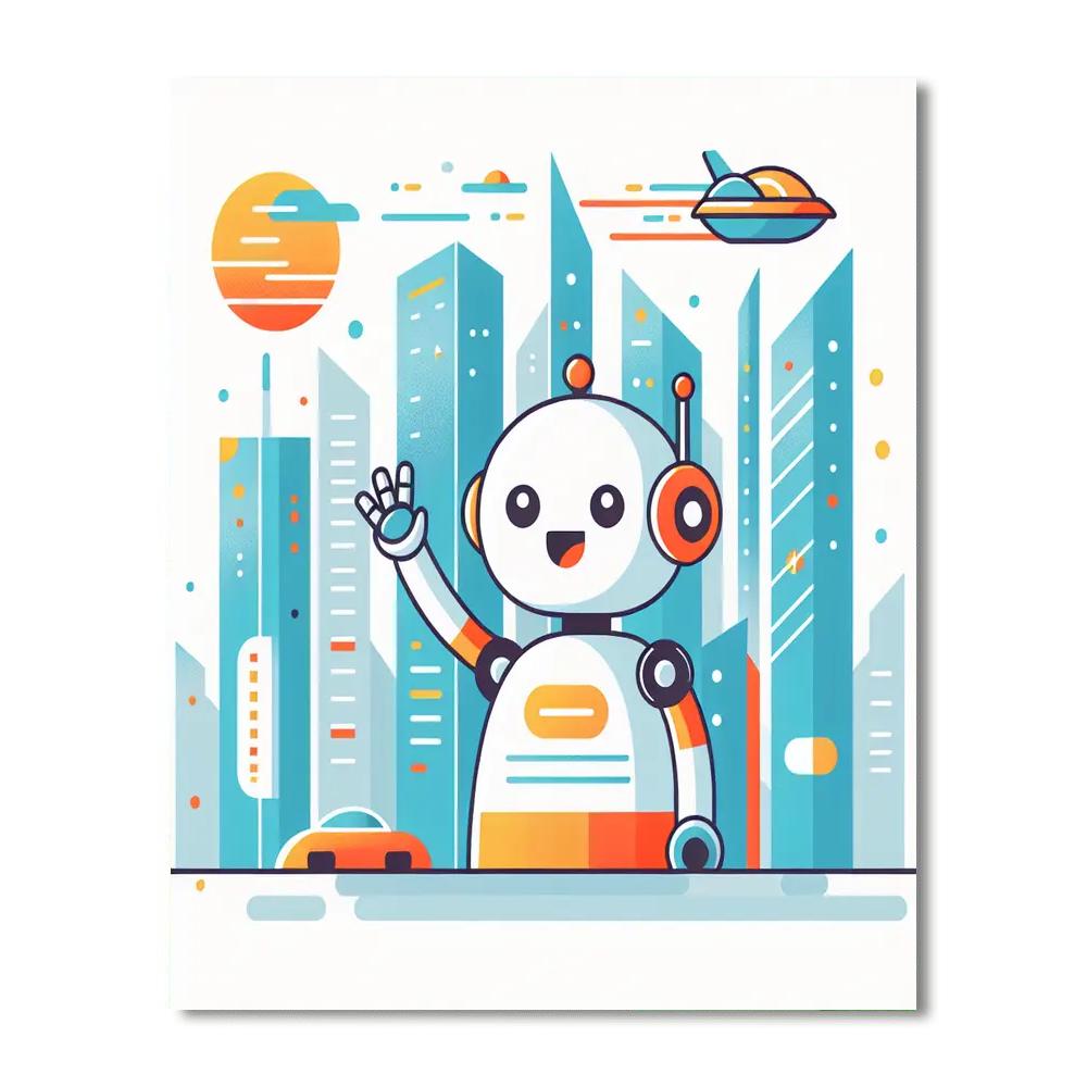 Robots In The Future Painting Number Kit