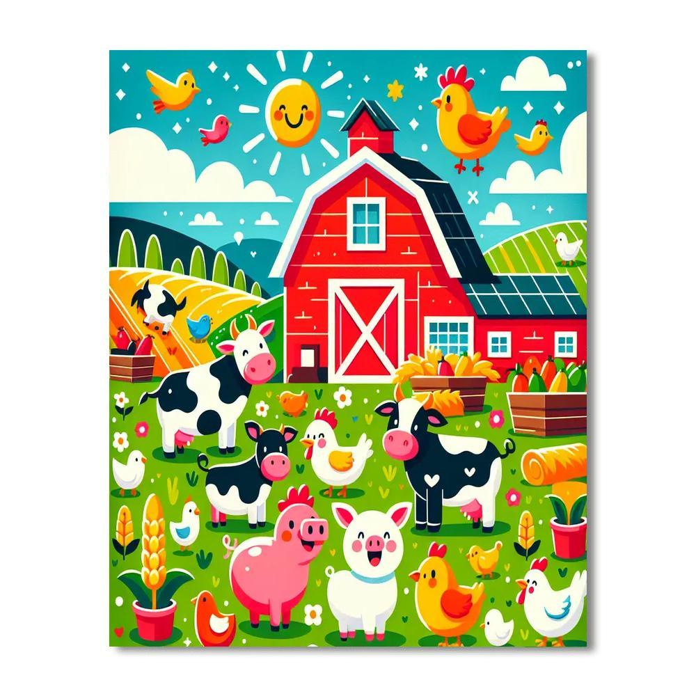 Colorful Farm Fun Paint By Number