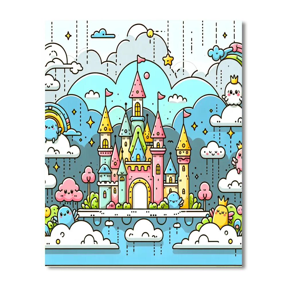 Magical Kingdom In The Clouds Paint By Numbers Art