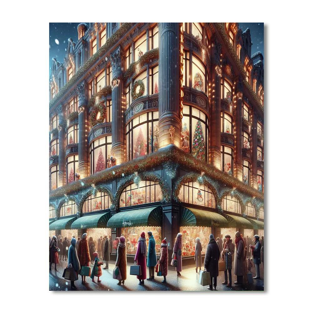 Harrods Christmas Celebration Number Painting