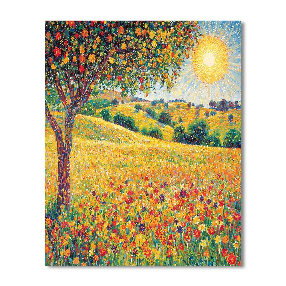 Georges Seurat Inspired Sunlit Meadow Reverie  Painting Number Kit