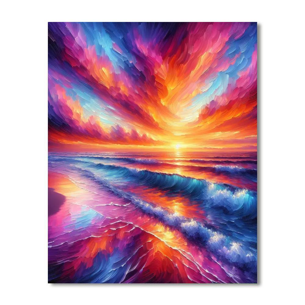 Ocean Sunset Dreamscape Numbered Painting Kits