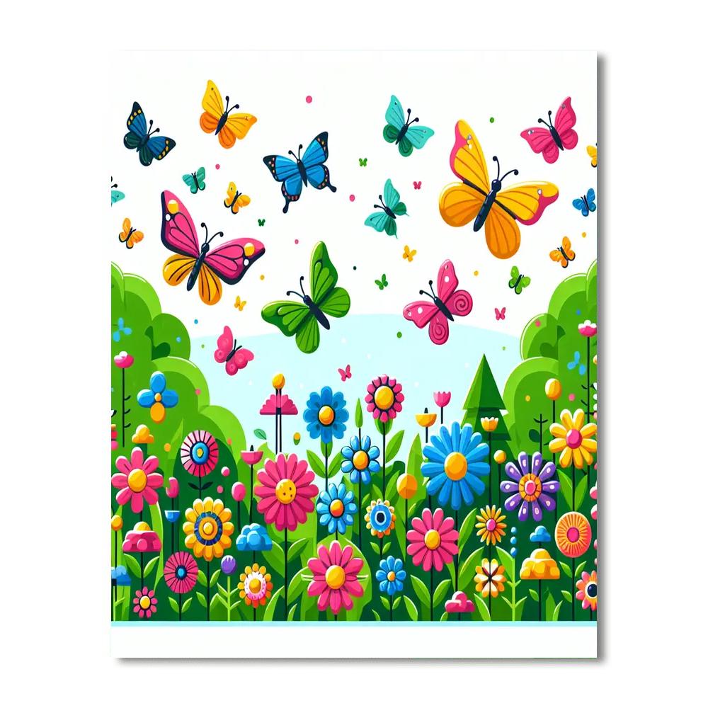 Butterfly's Garden Flight Painting By Numbers Kit