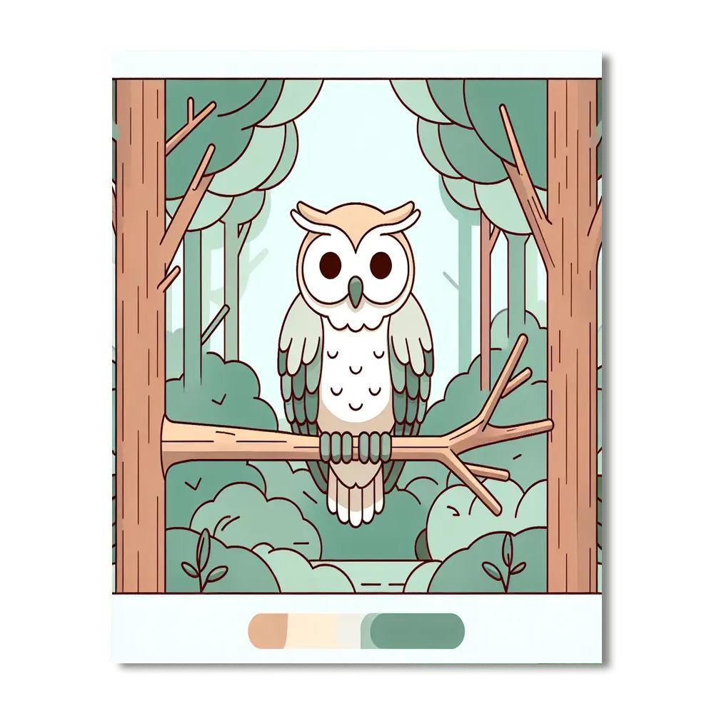 Wise Owl In The Woods Numbered Painting Kits