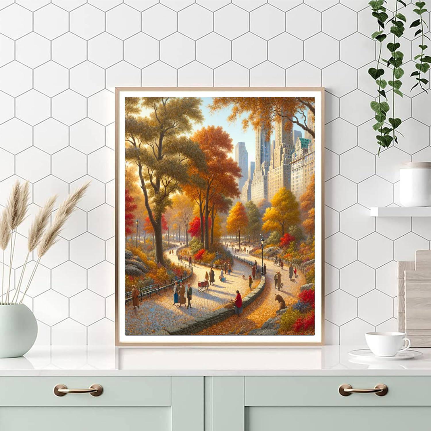 Autumn In Central Park Painting By Numbers Kit