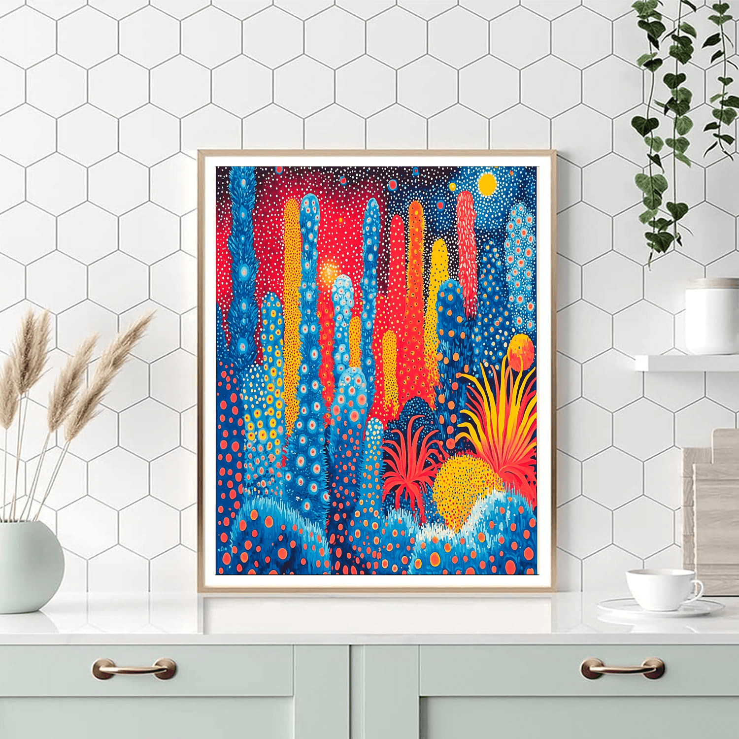Yayoi Kusama Inspired Garden Of Cosmic Wonders  Numbered Painting Kits