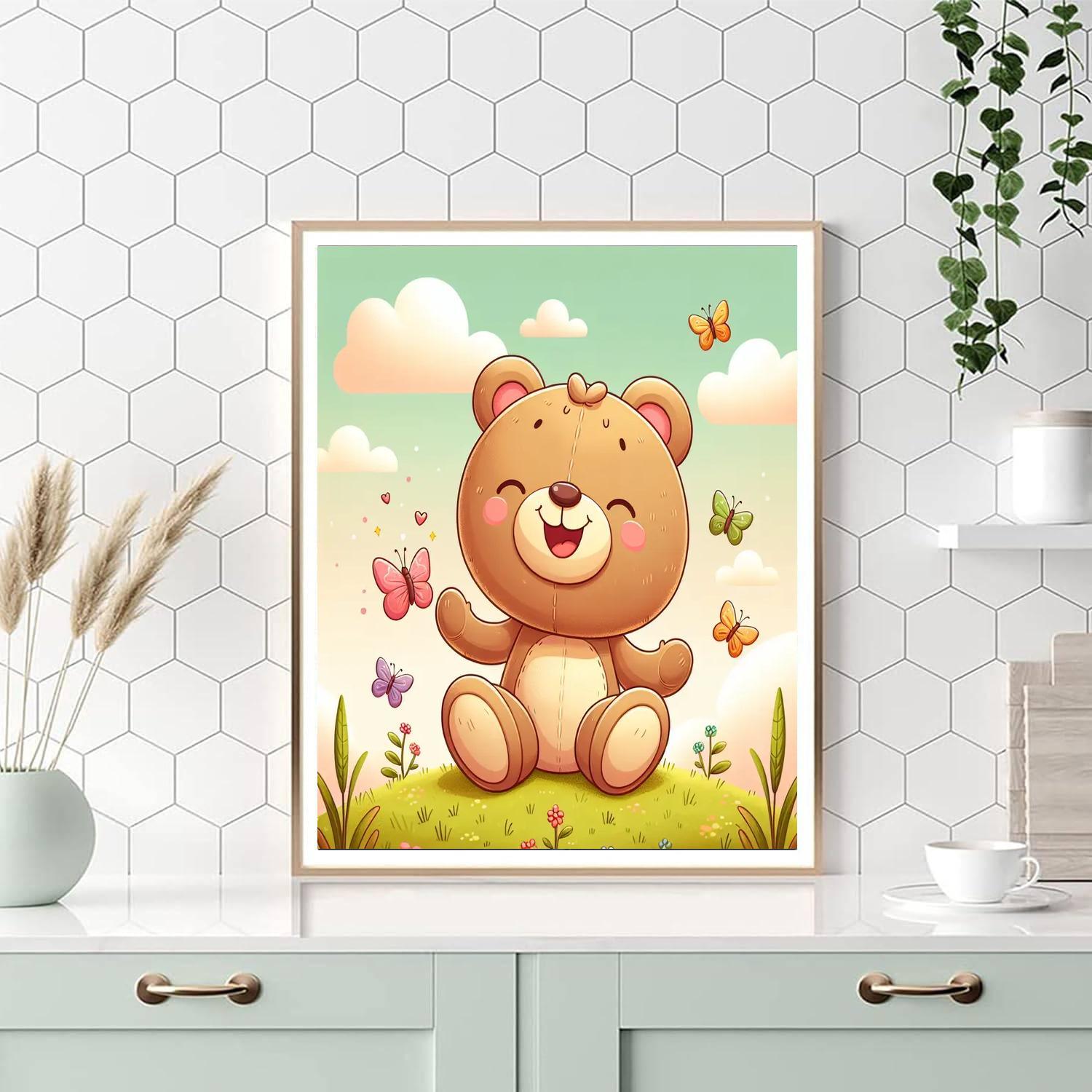 Cheerful Teddy Bear DIY Paint By Numbers