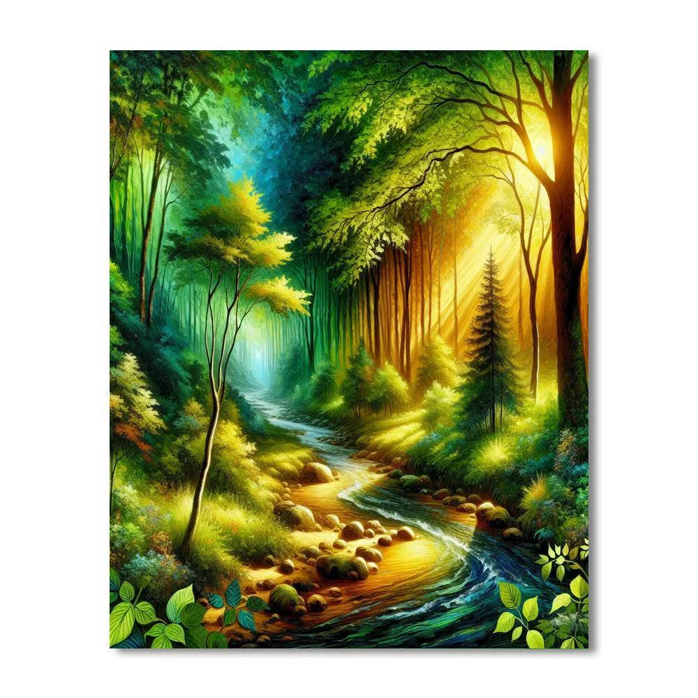 Nature's Green Symphony Paint By Color