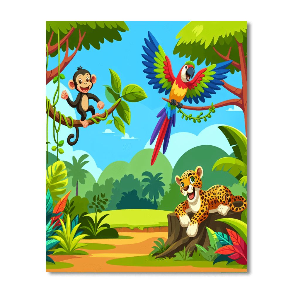 Whimsical Jungle Journey Painting Number Kit