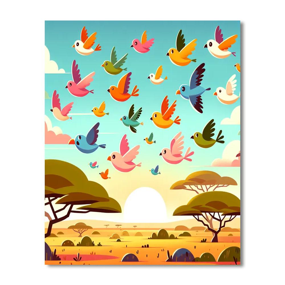 Safari Sky Serenade Paint By Numbers Art
