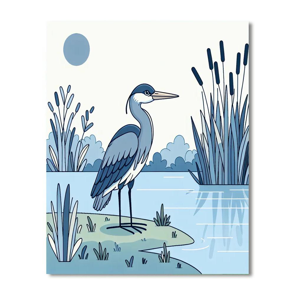 Harmonious Heron Paint By Numbers Art
