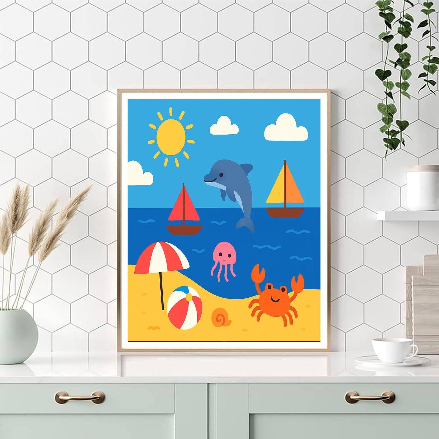 Seaside Sunlit Shores Paint By Numbers Art