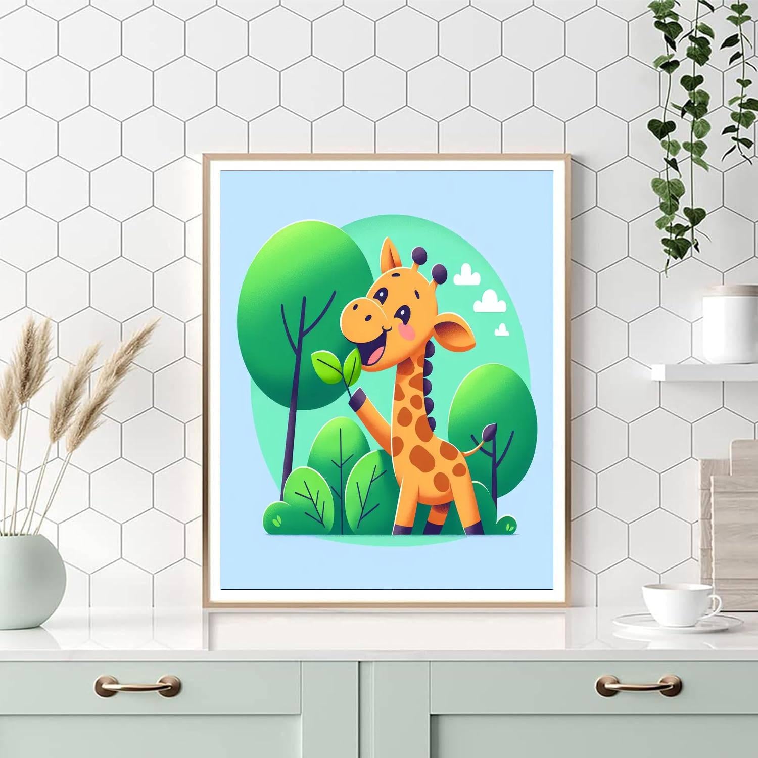Playful Giraffe Paint By Numbers Kits