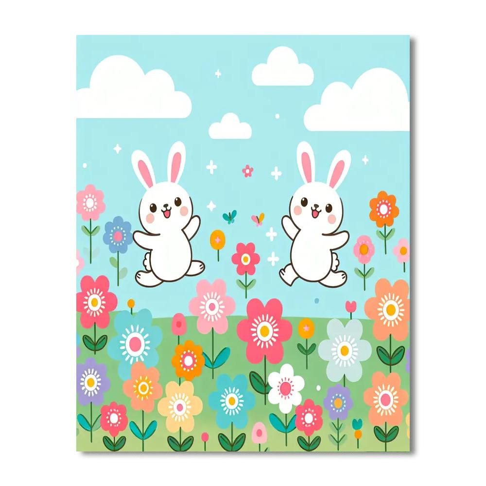 Bouncing Bunny Playground Painting Number Kit