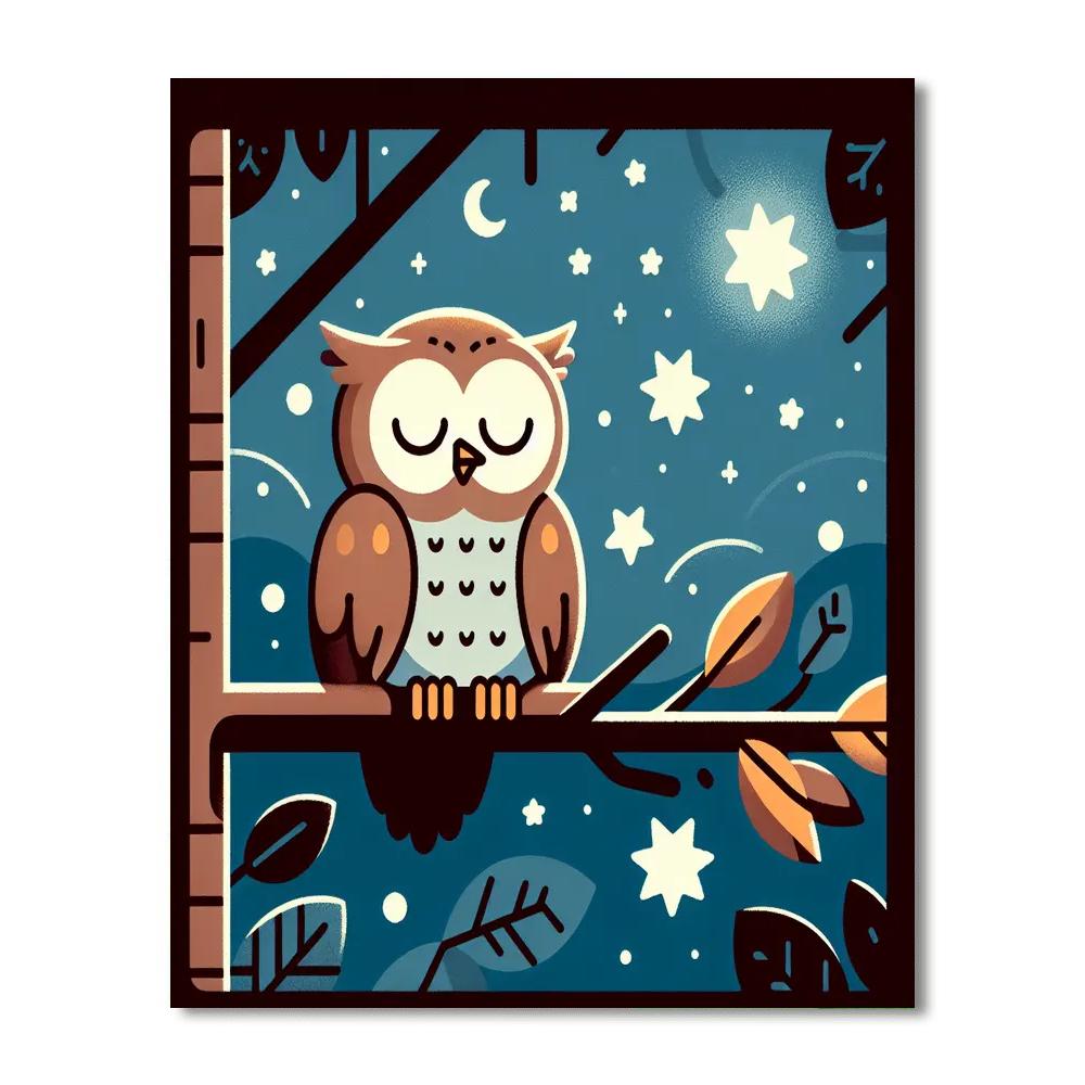 Stargazing Owl Paint By Number