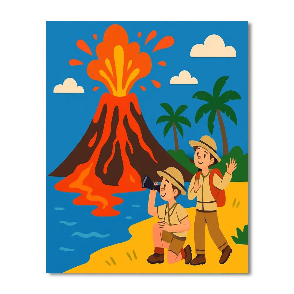 Island Volcano Adventure Painting By Numbers Kit
