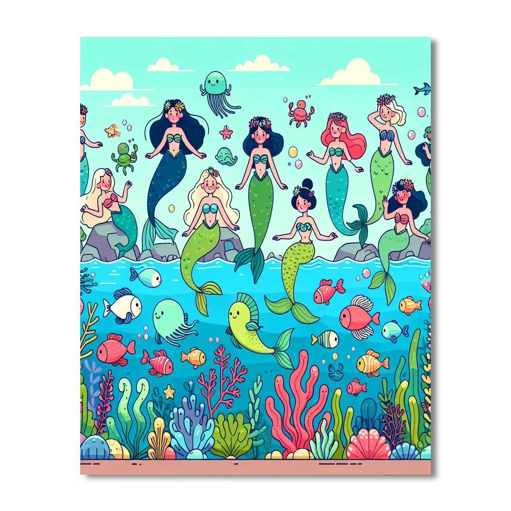 Fairytale Mermaid Lagoon Painting By Numbers Kit