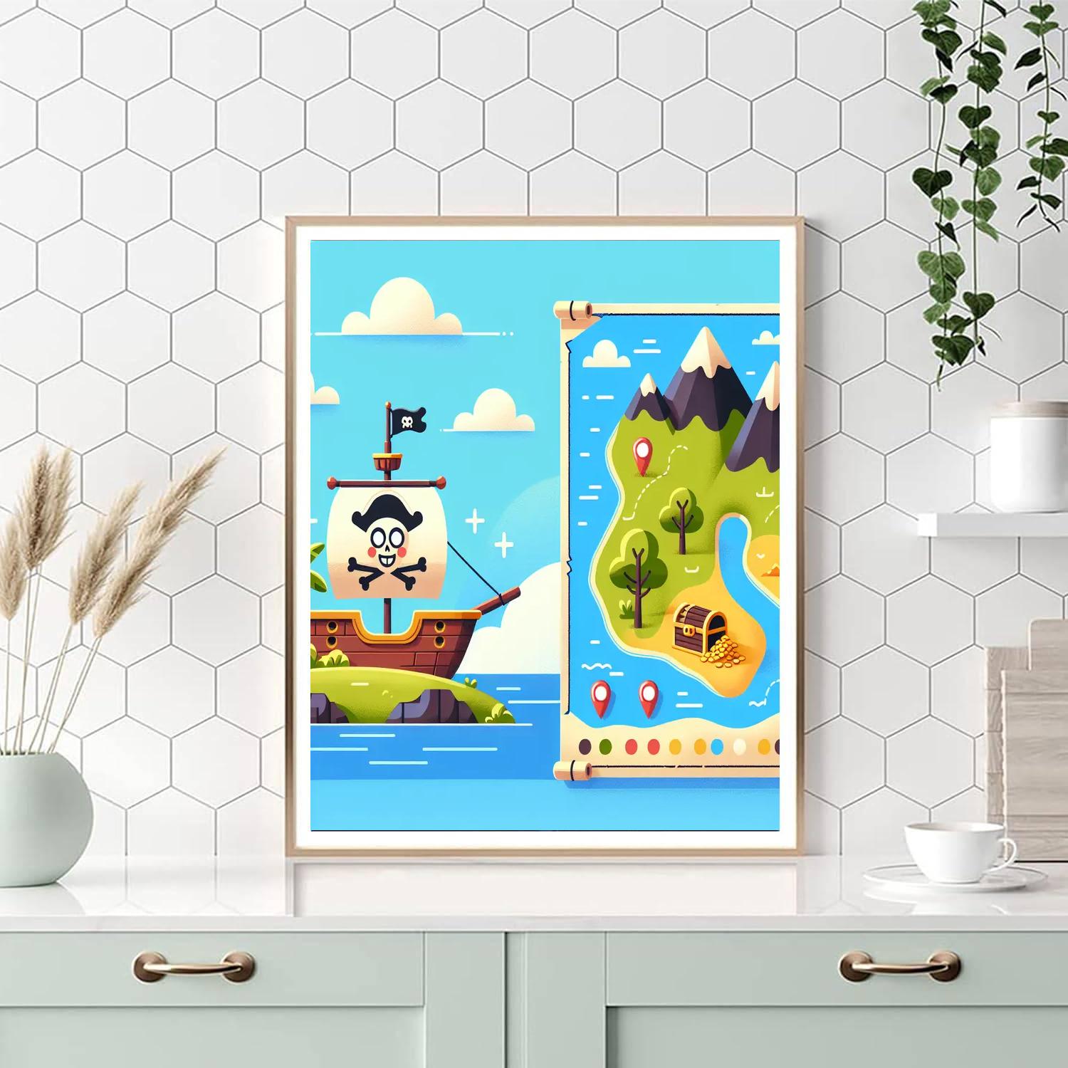 Pirate Treasure Map Quest Paint By Numbers Art
