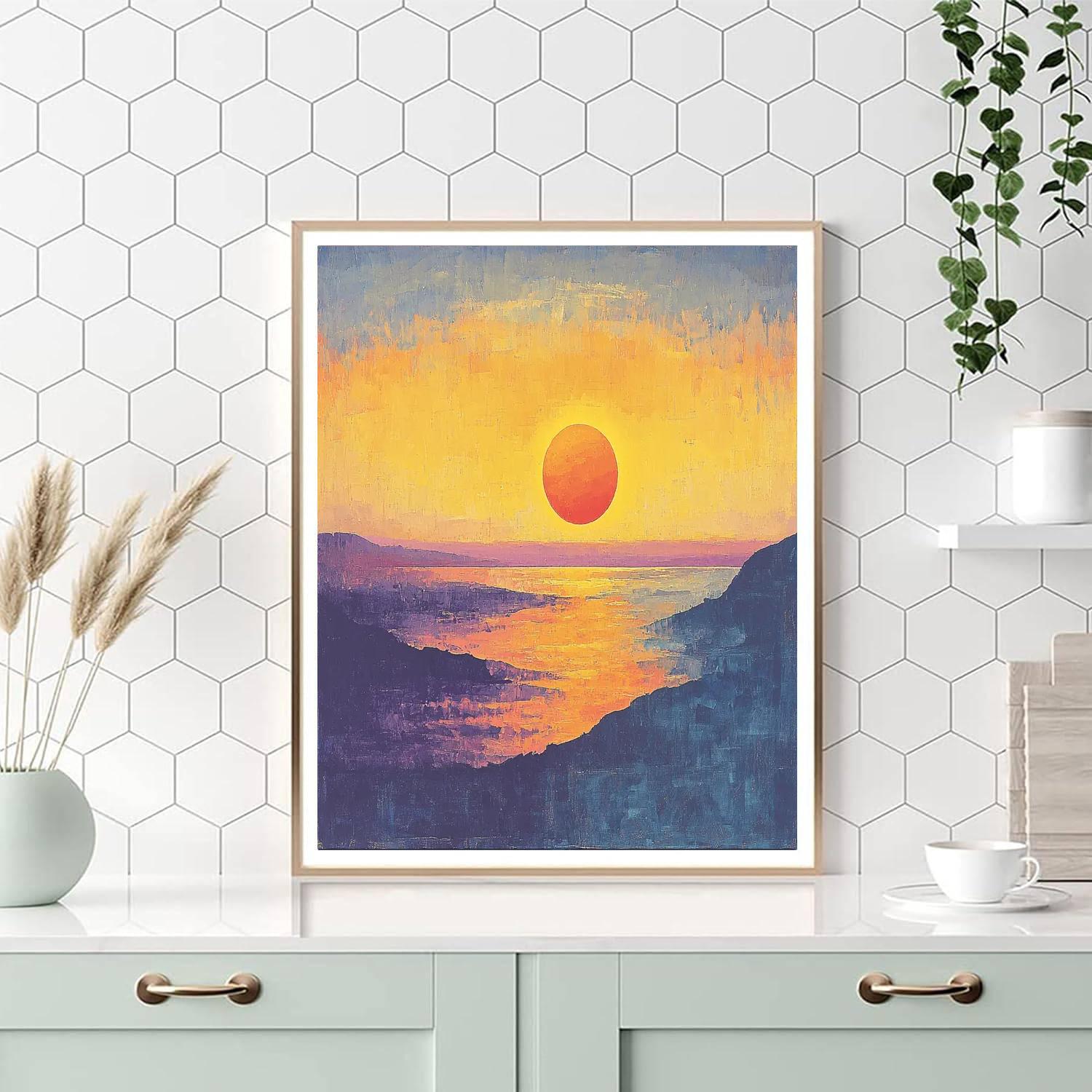 Georges Seurat Inspired Sunrise Symphony  Number Painting