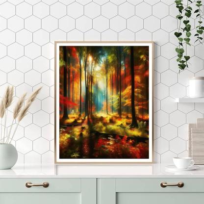 Autumnal Forest Glade Number Painting