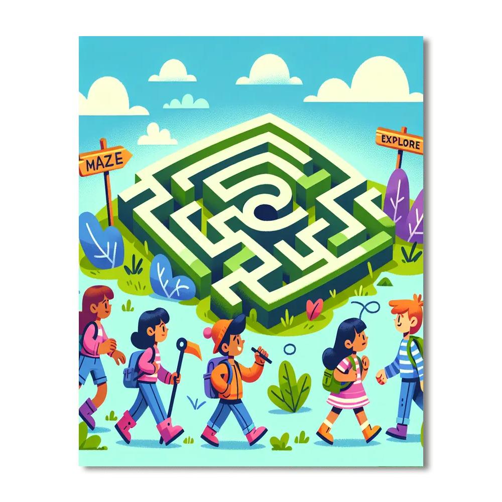 Mystery Maze Number Painting