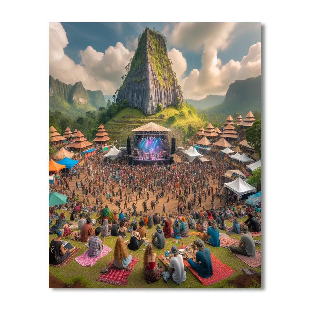 Glastonbury Tor Festival Paint By Color