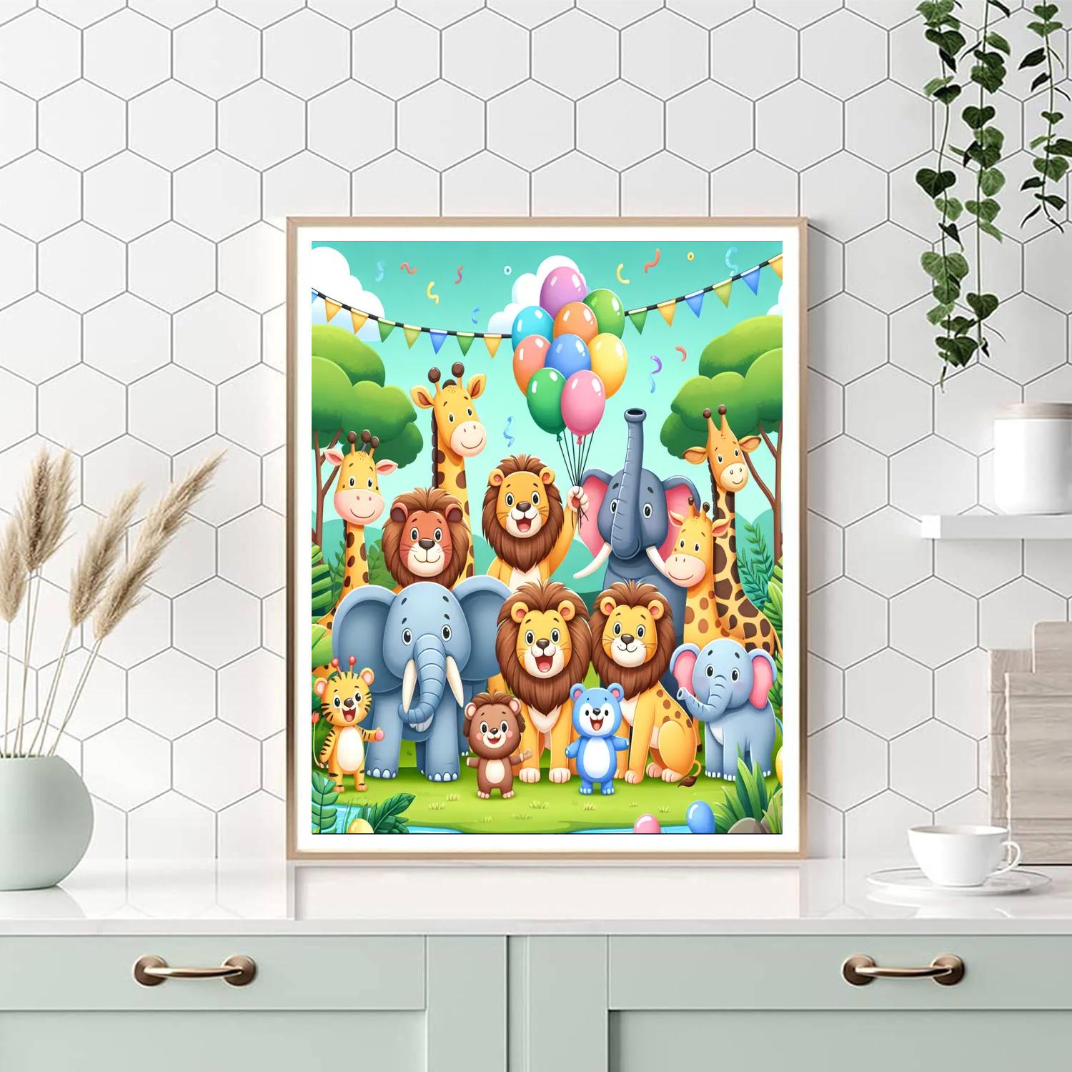 Safari Party Paint By Numbers Art