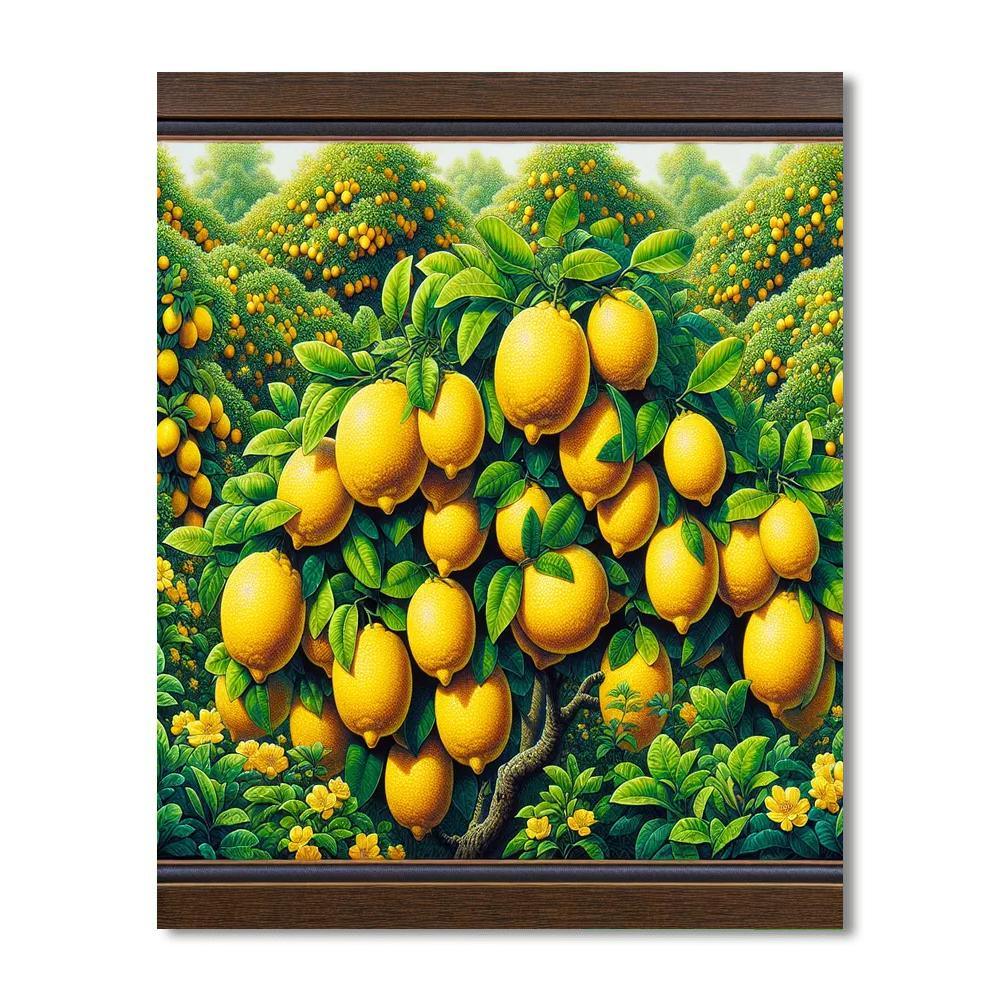 Lively Lemon Grove Paint By Numbers Art