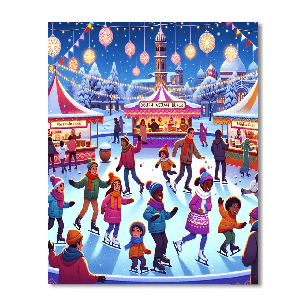 Frosty Winter Festival Paint By Numbers Art