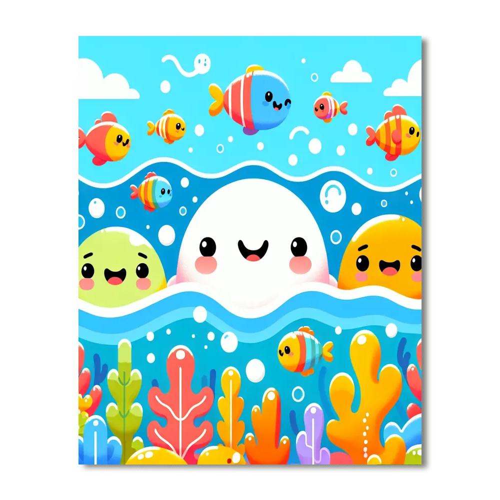 Happy Undersea Friends Paint By Number