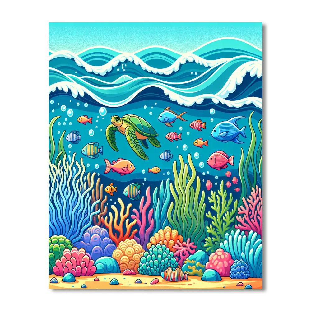 Aquatic Life Adventure Painting By Numbers Kit