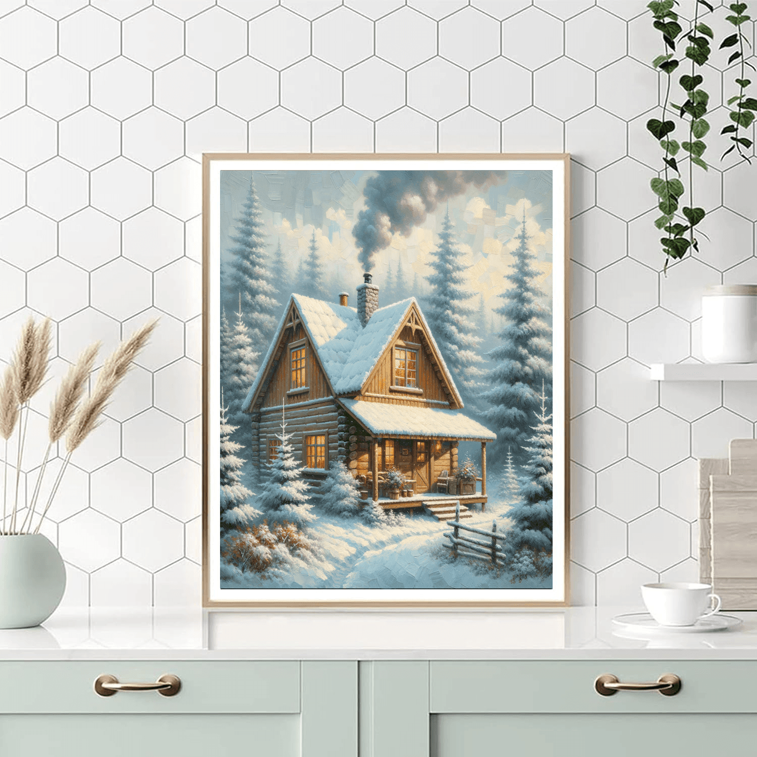 Nostalgic Winter Cabin Numbered Painting Kits