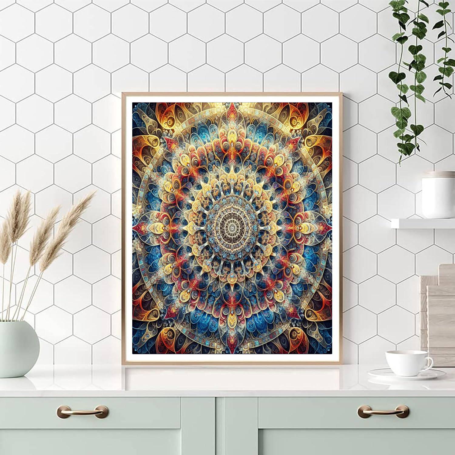 Colorful Kaleidoscope Mandala Paint By Numbers Art