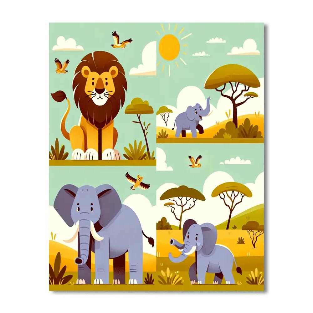 Sunlit Safari Soiree Paint By Numbers Art