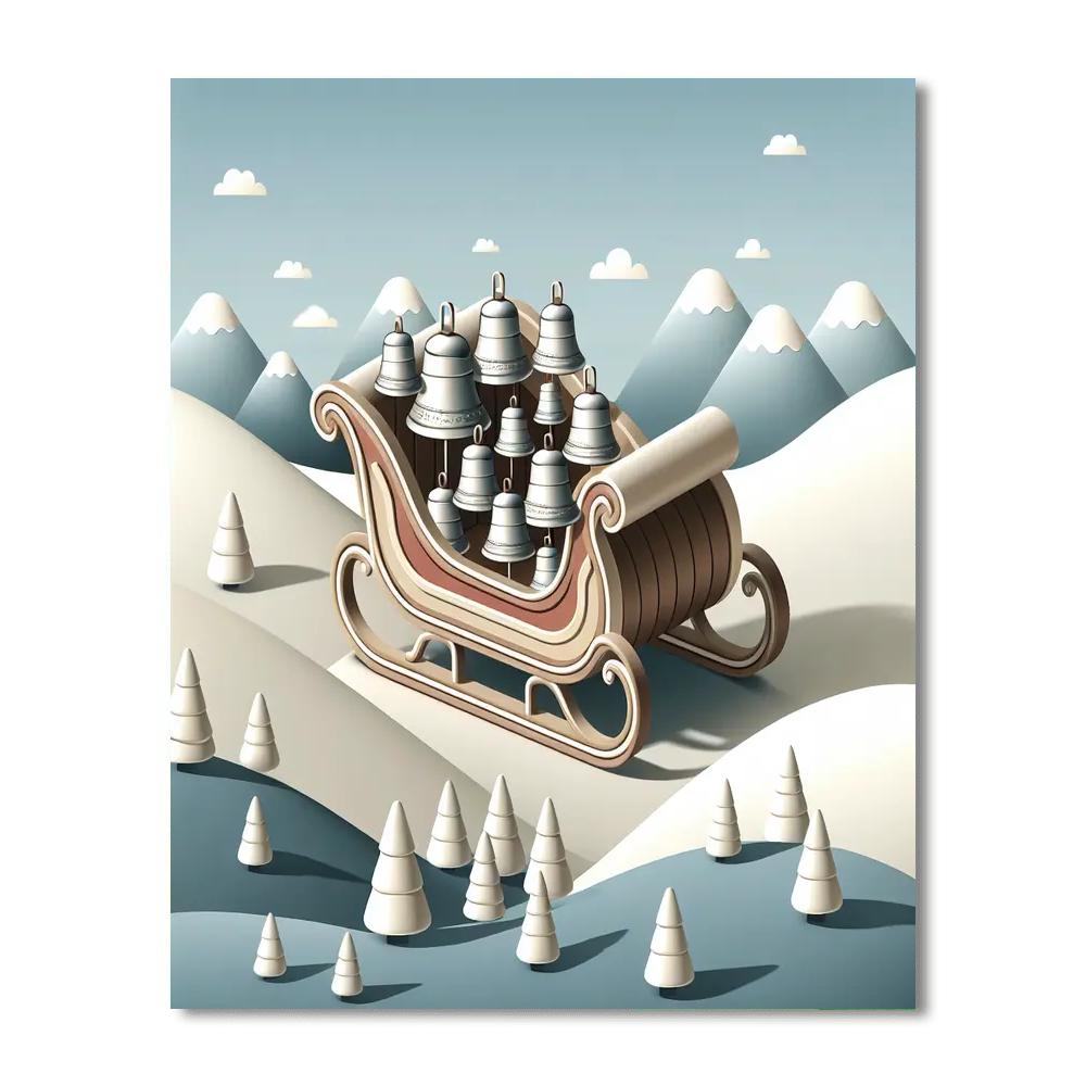 Snowy Sleighbell Serenade Number Painting