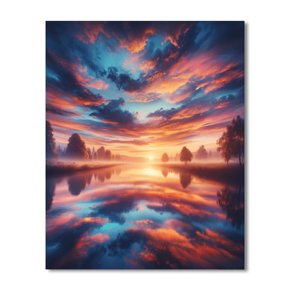 Sunset At The Lake Painting By Numbers Kit