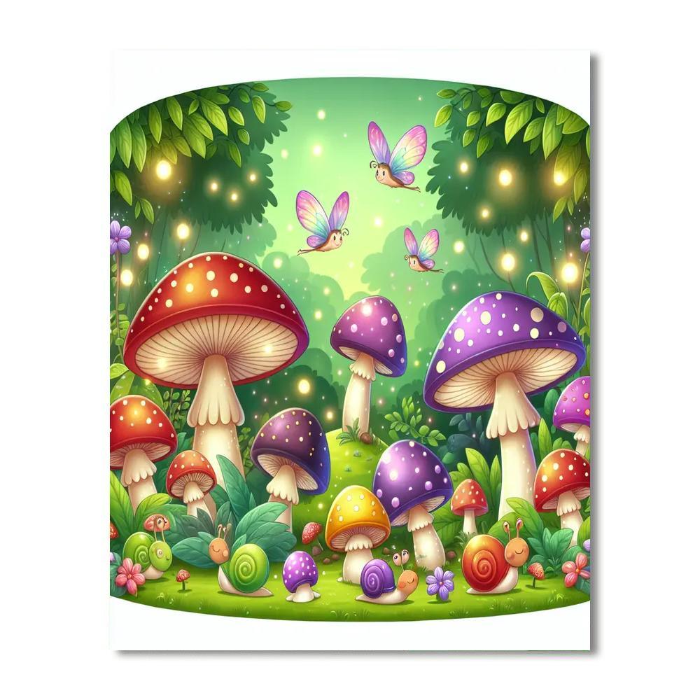 Magical Mushroom Wonderland DIY Paint By Numbers