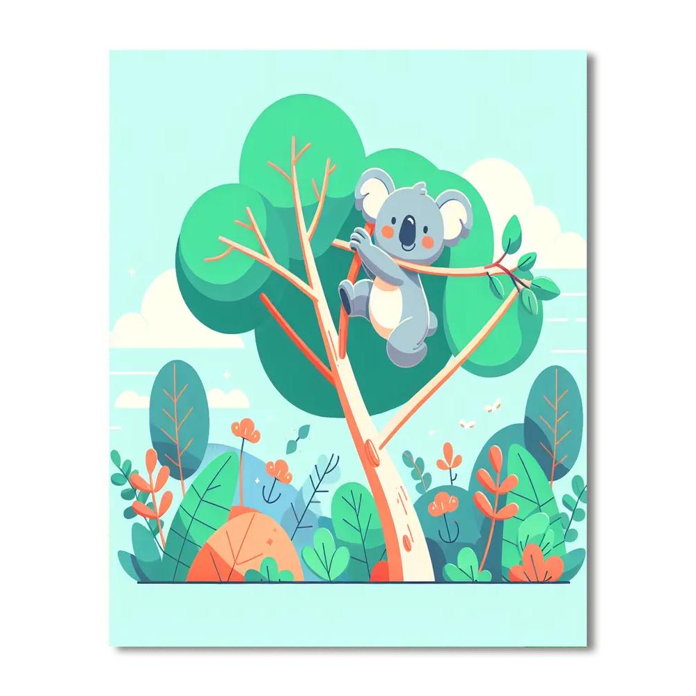 Adventurous Koala's Tree Trek Numbered Painting Kits