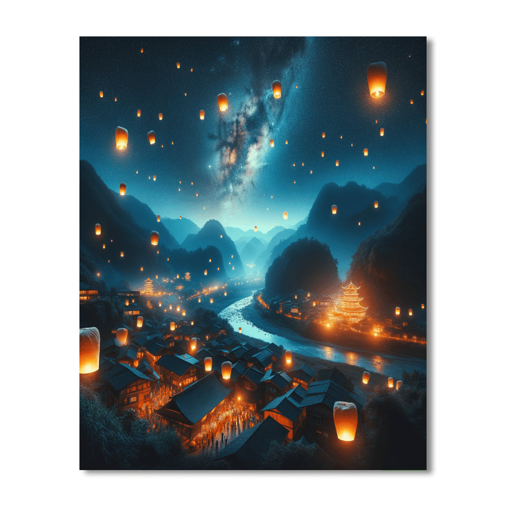 Pingxi Sky Lantern Festival - Pingxi, Taiwan Numbered Painting Kits