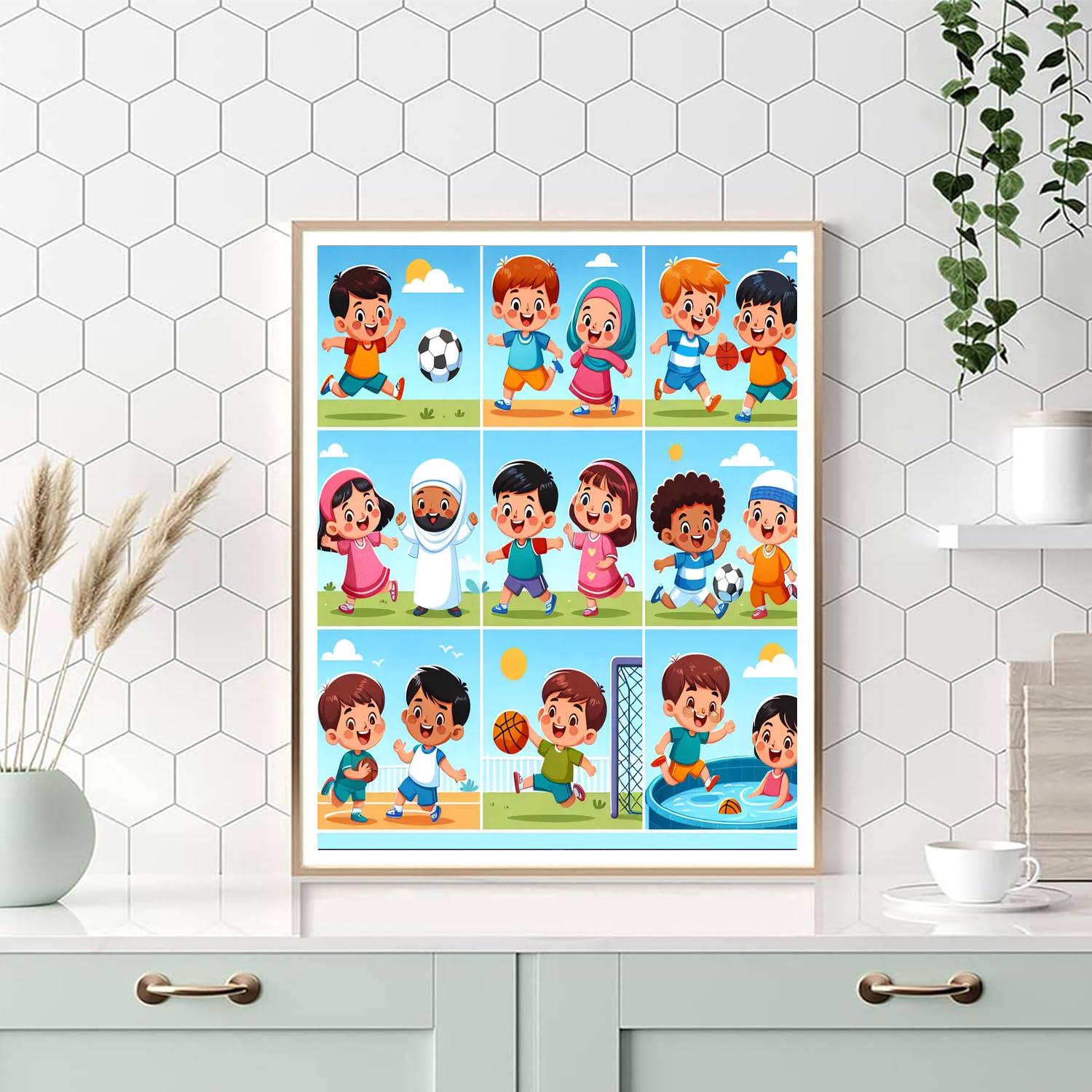 Sporty Kids Numbered Painting Kits