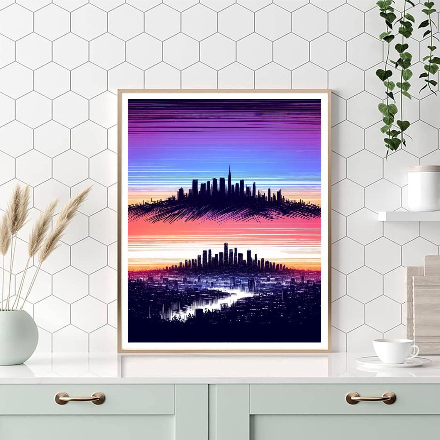 Cityscape Dusk Dreams Number Painting