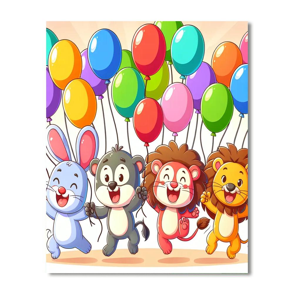 Animal Balloon Parade Painting Number Kit