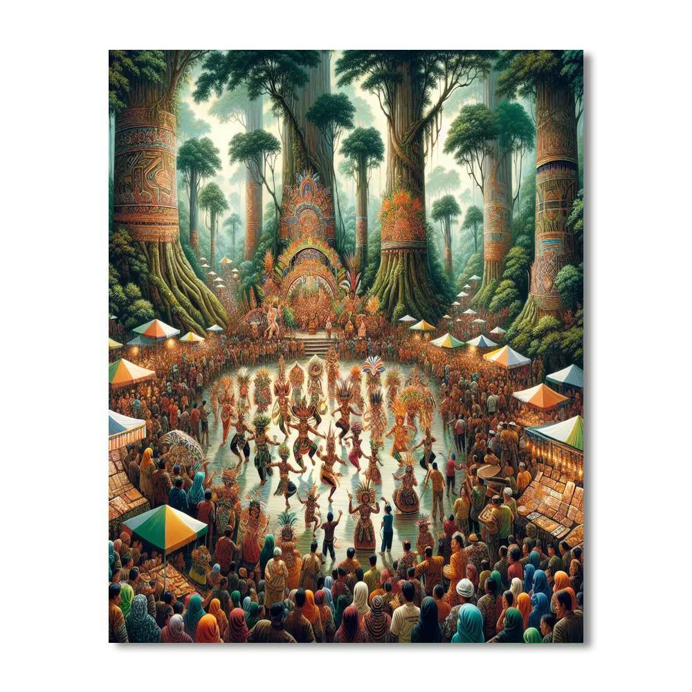 Borneo Rainforest Festival - Malaysia Paint By Numbers Kits