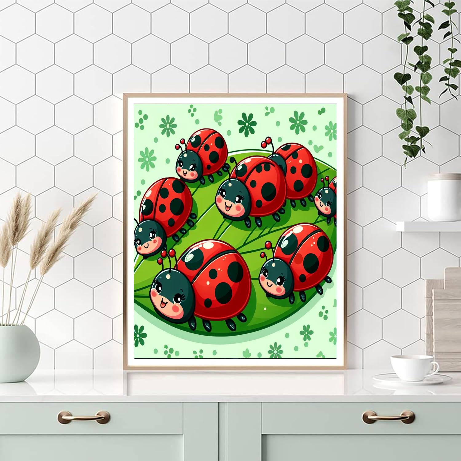 Joyful Ladybug Parade Paint By Numbers Kits