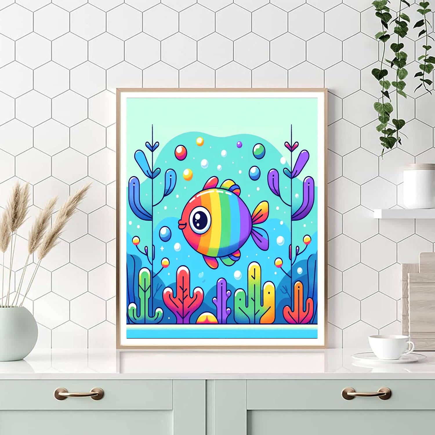 Delightful Rainbow Fish Number Painting