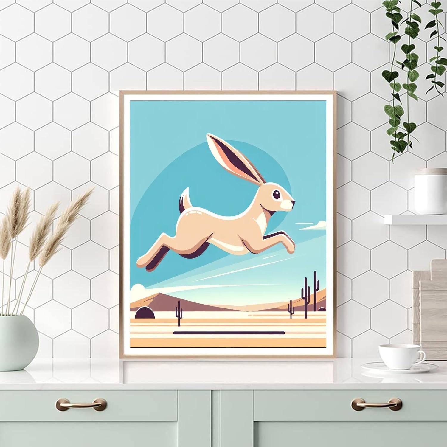 Joyful Jackrabbit Jive Number Painting